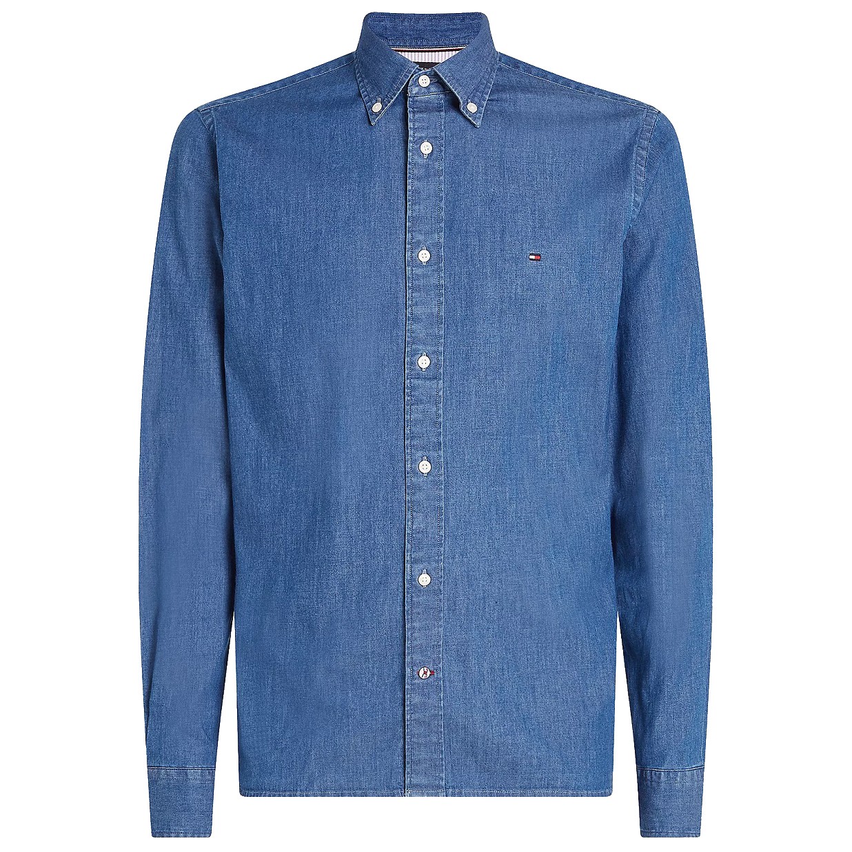 TOMMY HILFIGER Marškiniai ilgomis rankovėmis vyrams, Mėlyna, Flex denim rf shirt 1