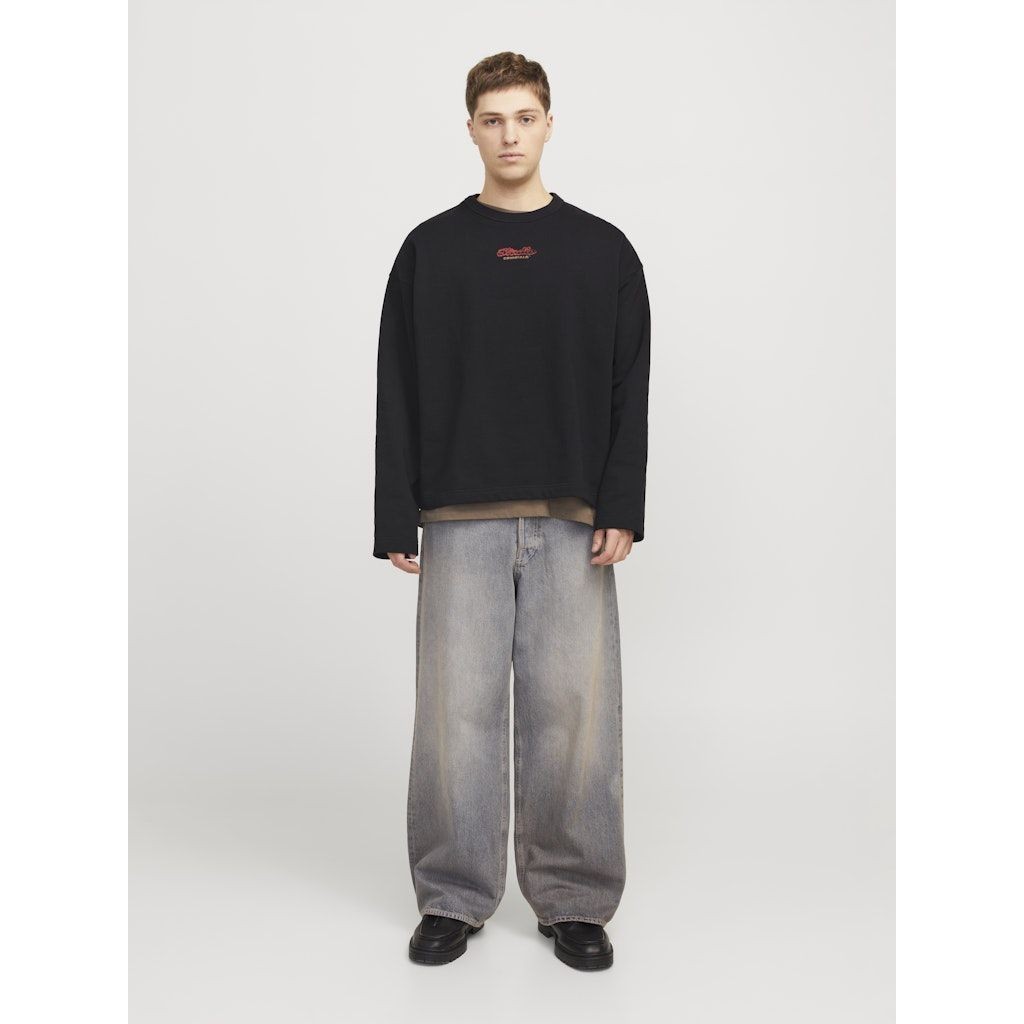 JACK & JONES Megztinis vyrams, Juoda, Retiro back sweat 7