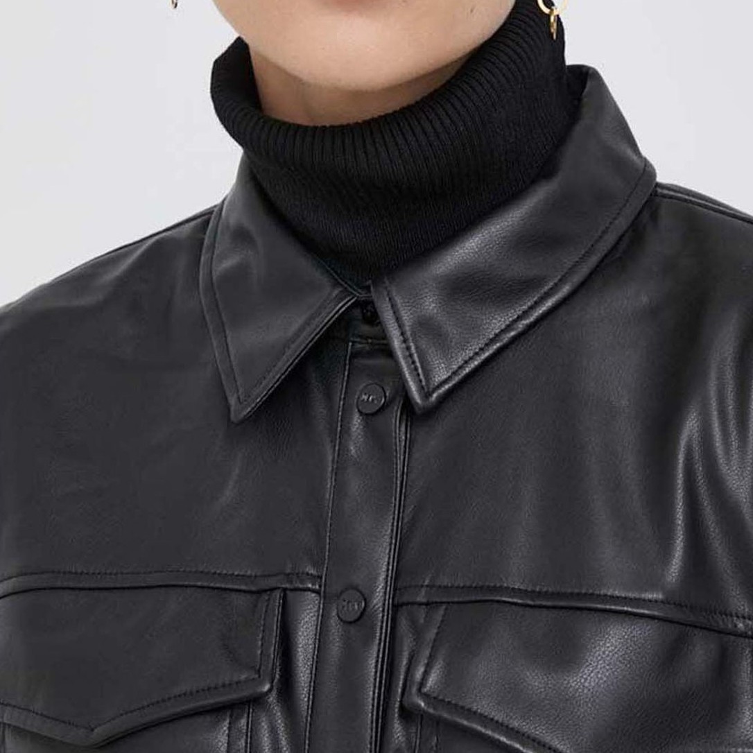 DKNY Midi suknelė moterims, Juoda, L/s bttn frnt pu dre 3