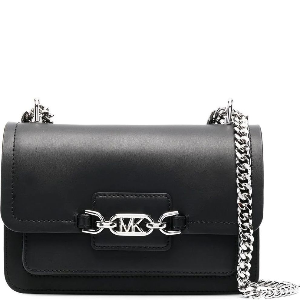 MICHAEL KORS Rankinė per petį moterims, Juoda, Heather leather shoulder bag 1