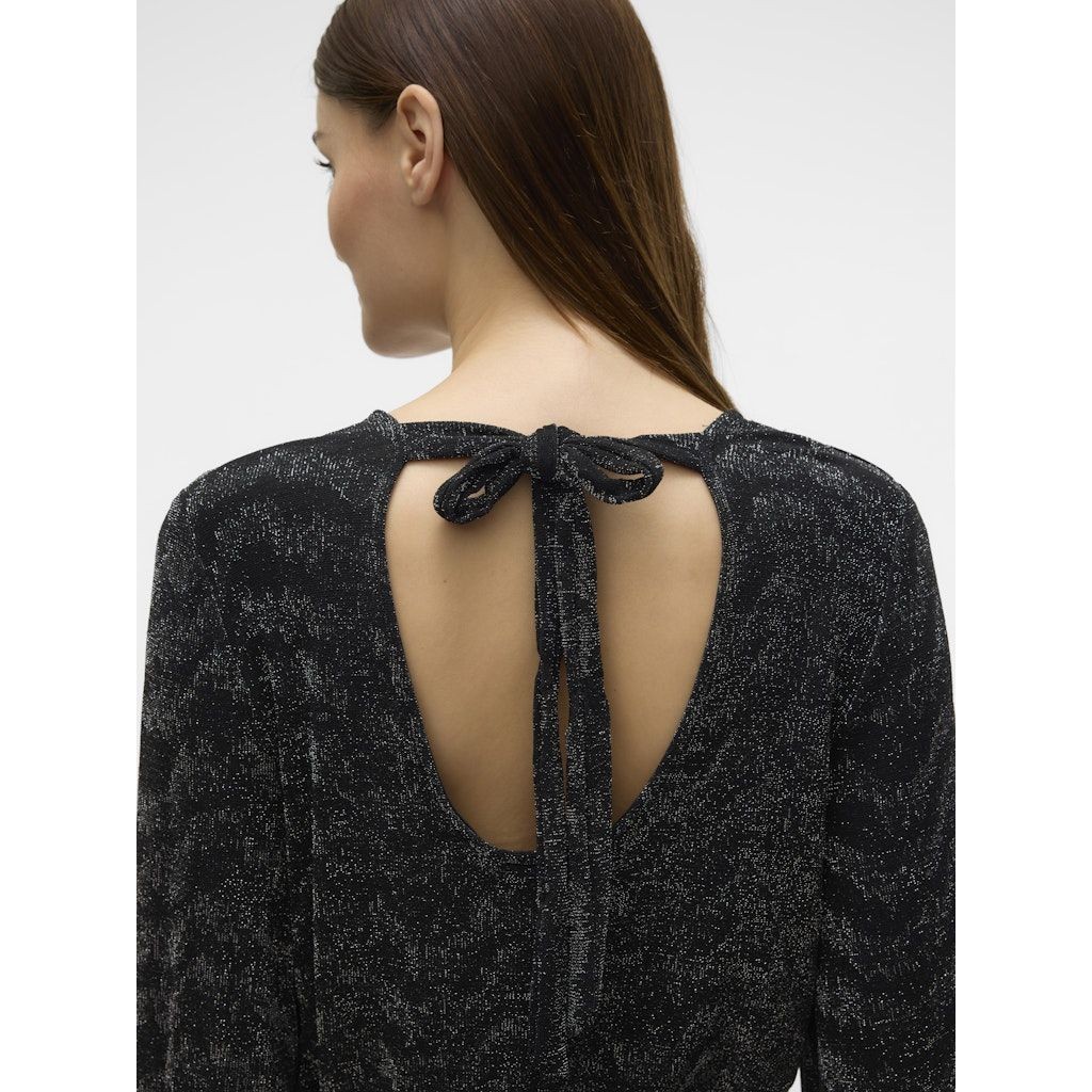 VERO MODA Mini suknelė moterims, Juoda, Lucy glitter bow dress 7