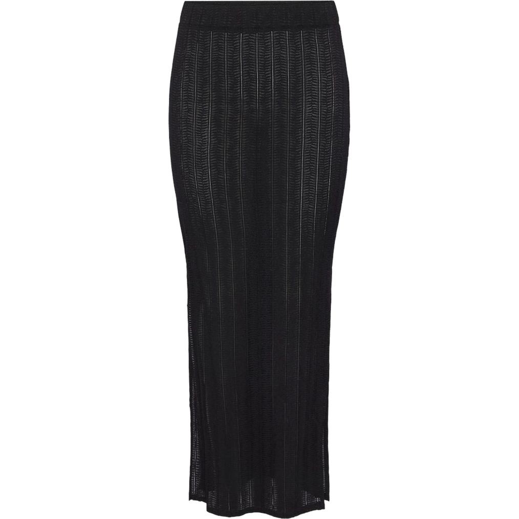 PIECES Midi sijonas moterims, Juoda, Pcafie midi skirt 1