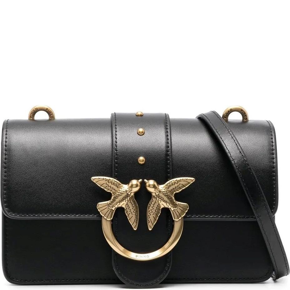 PINKO Rankinė per petį moterims, Juoda, Love one mini cl crossbody 1