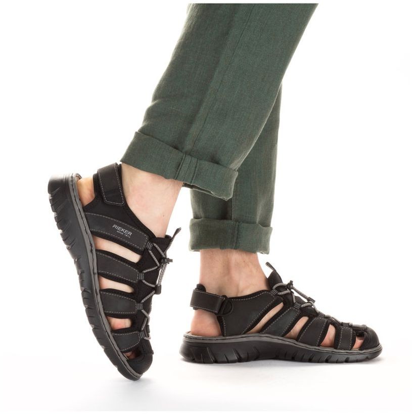 RIEKER Basutės vyrams, Juoda, SANDALS 4