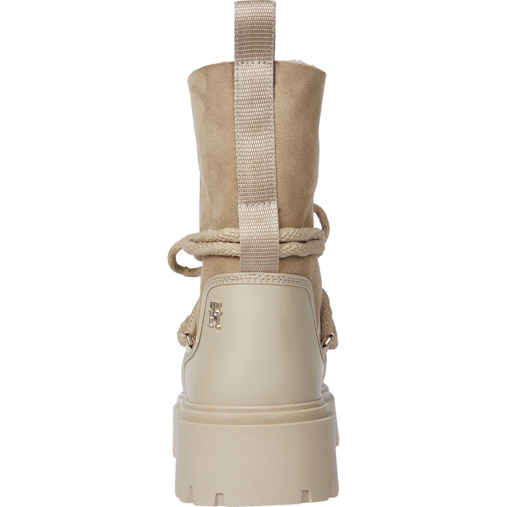 TOMMY HILFIGER Pašiltinti aulinukai moterims, Smėlio, Real shearling snowboot 4