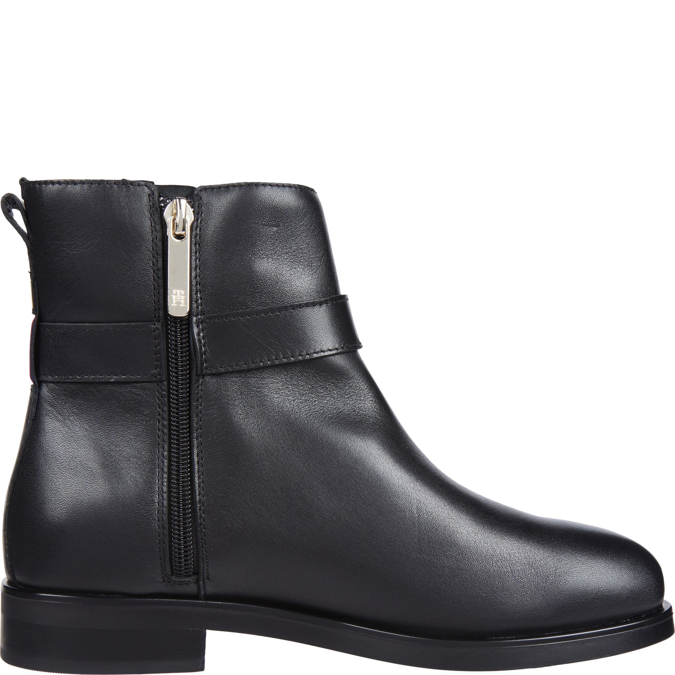 TOMMY HILFIGER Aulinukai moterims, Juoda, Belt flat boot 4