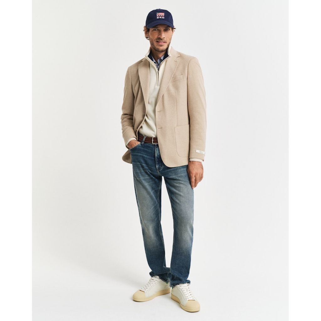 GANT Švarkas vyrams, Chaki, Slim two-tone jersey blazer 6