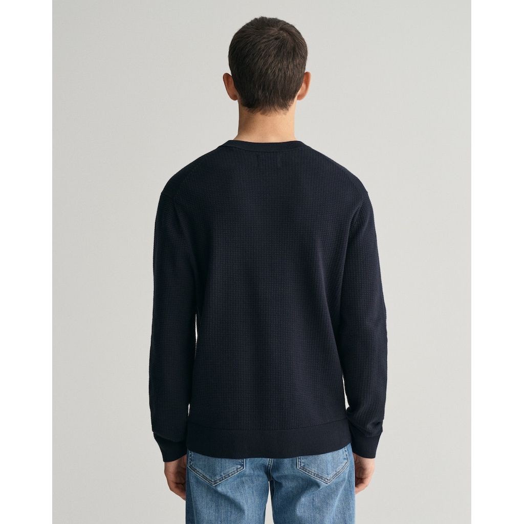 GANT Megztinis vyrams, Mėlyna, TEXTURED COTTON C-NECK 3