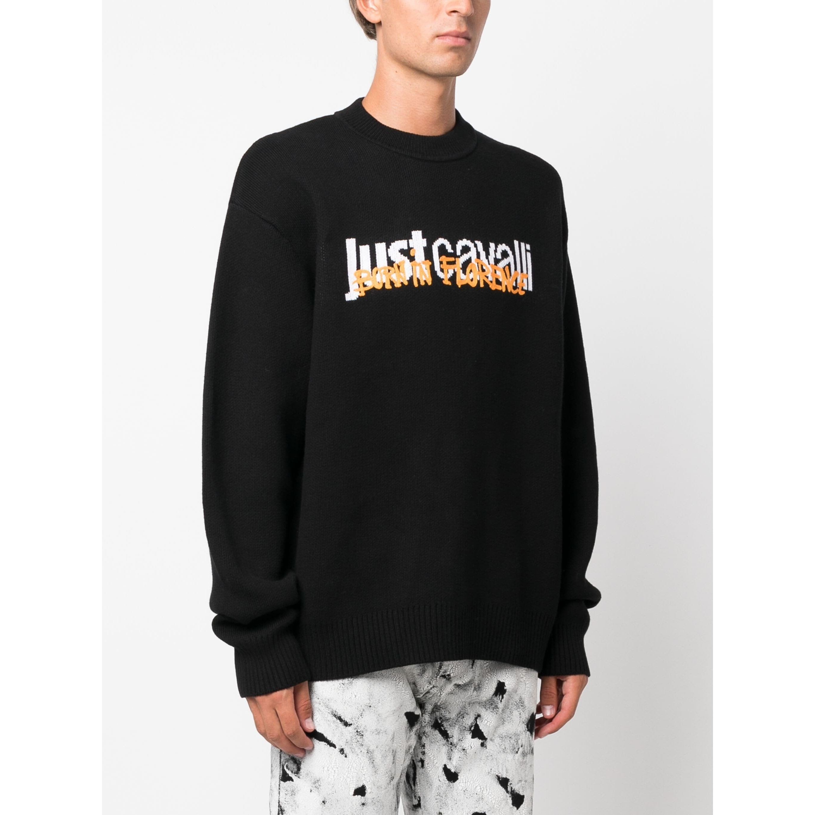 JUST CAVALLI Sportinis nertinis vyrams, Juoda, Logo sweatshirt 2