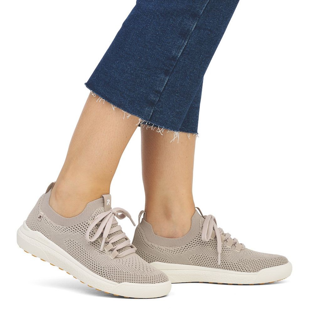 RIEKER Laisvalaikio bateliai moterims, Smėlio, LEISURE 2