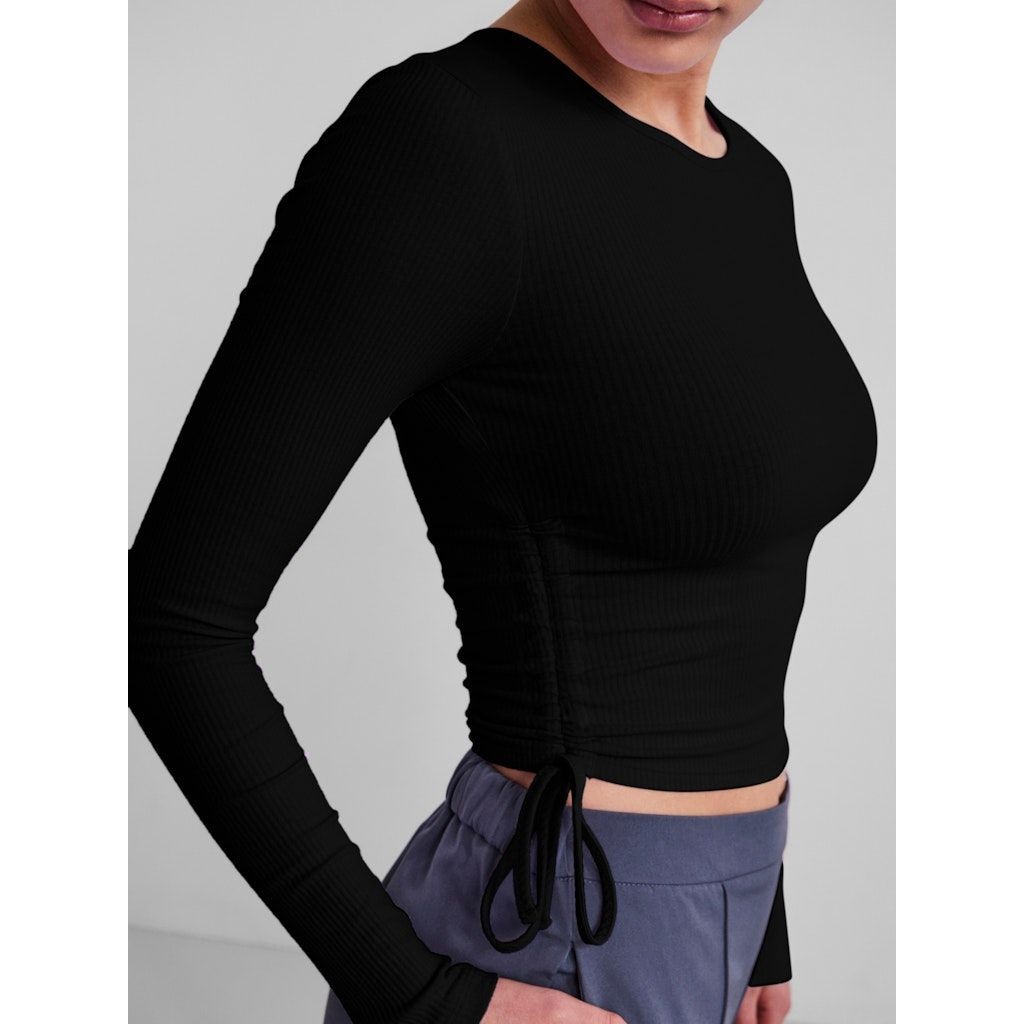 PIECES Midi suknelė moterims, Juoda, PCHAZEL LS CROP TOP B 2