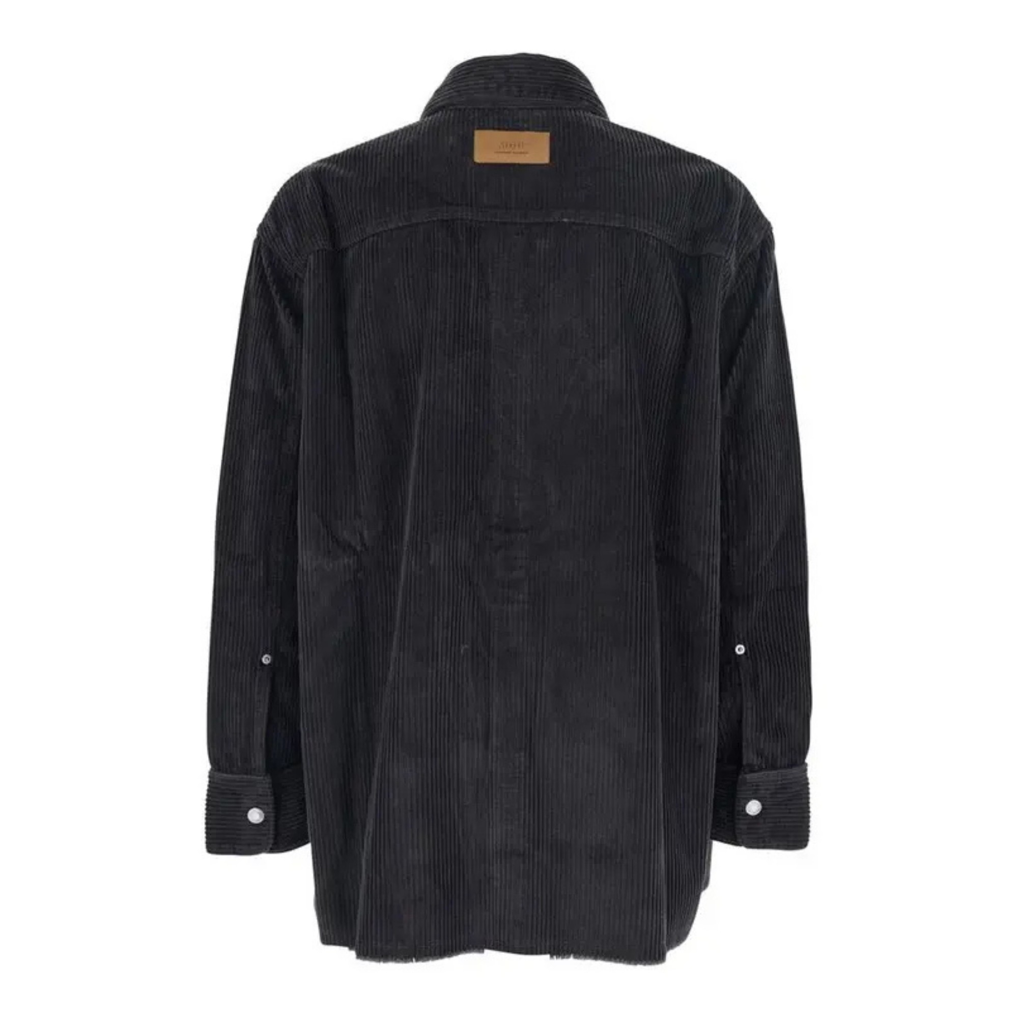 AMI PARIS Marškiniai ilgomis rankovėmis, Juoda, Side slit overshirt 2