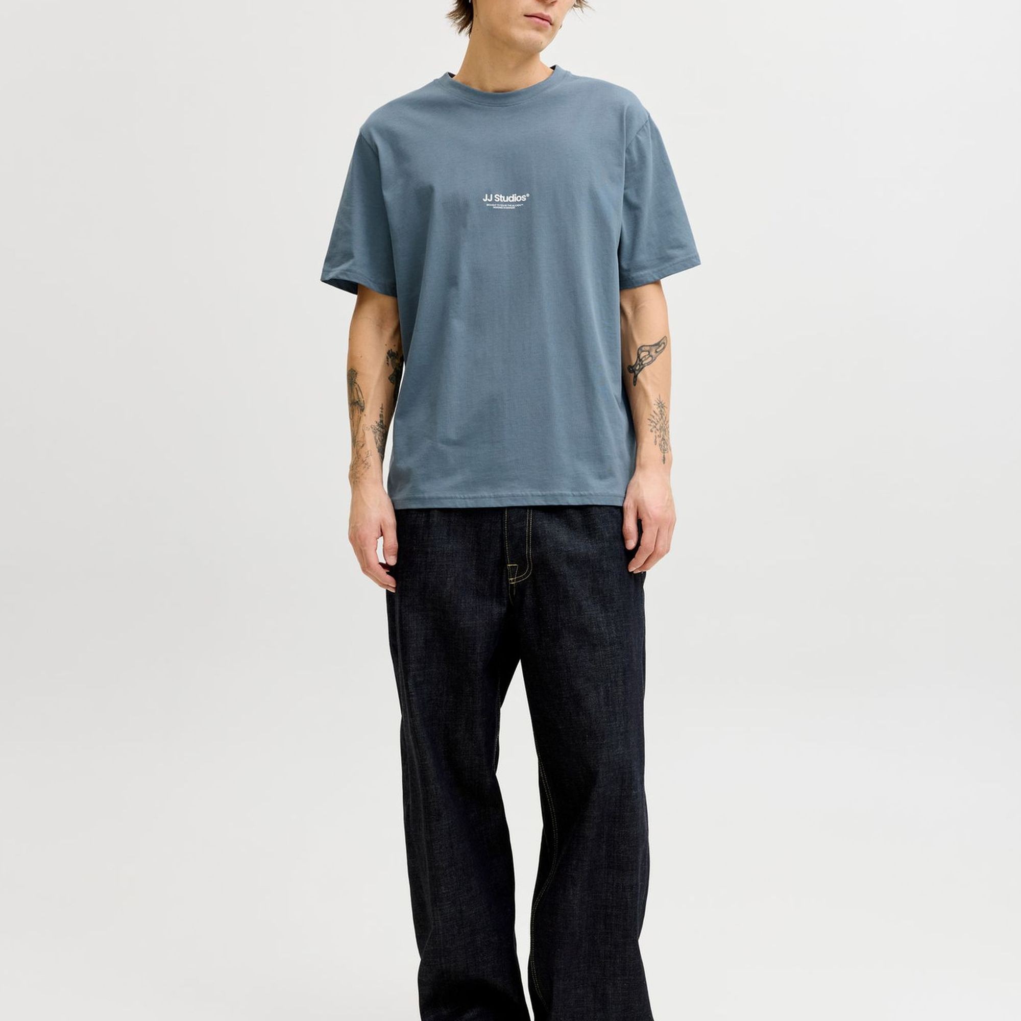 JACK & JONES Marškinėliai vyrams, Mėlyna, Soho crew neck 5