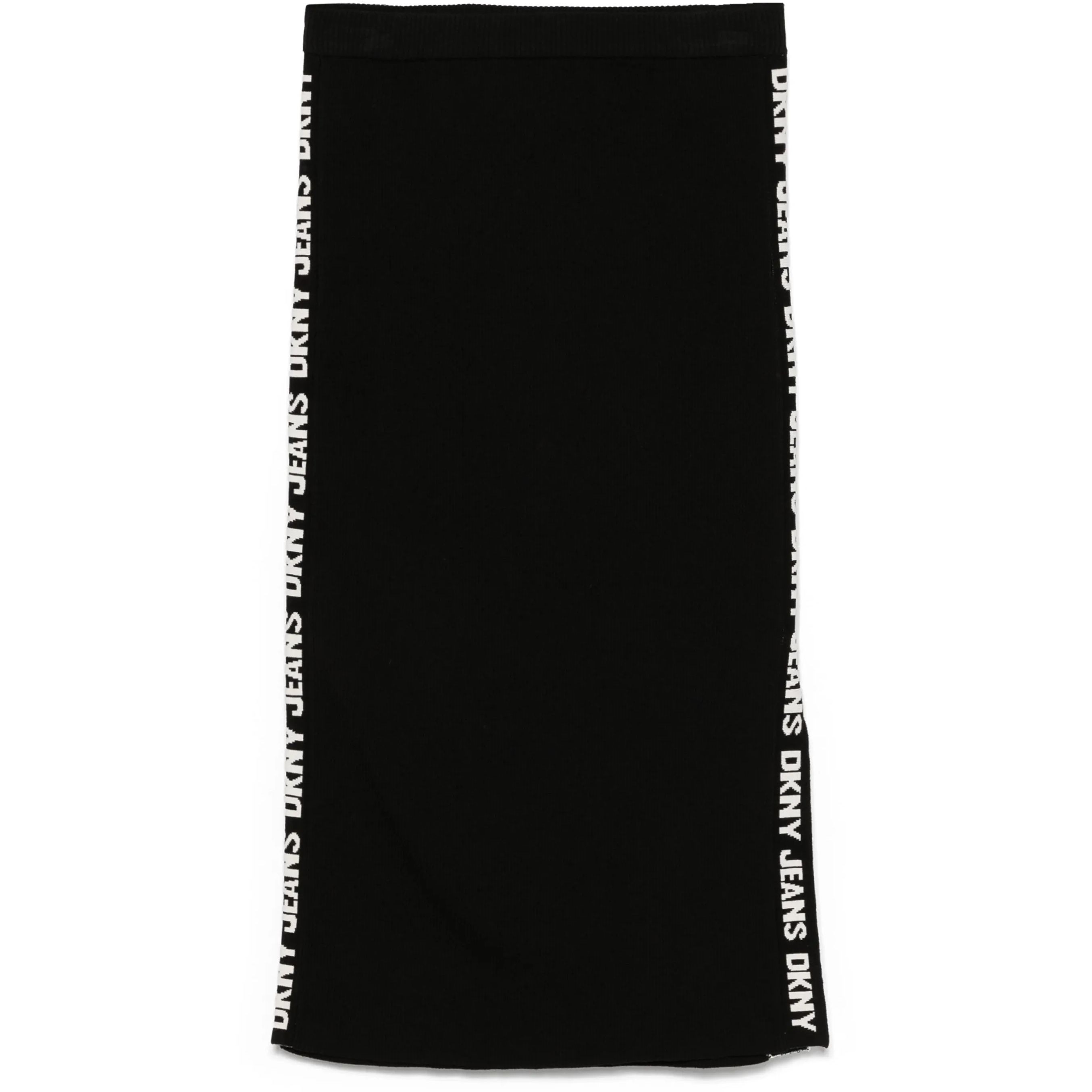 DKNY Midi sijonas moterims, Juoda, Side logo rib midi s 1