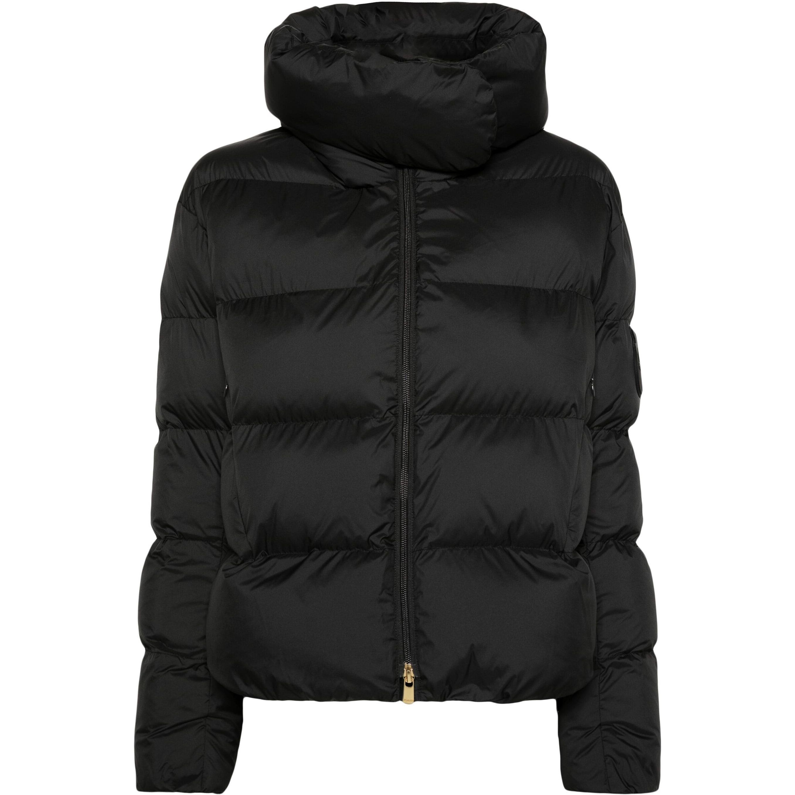 PINKO Pūkinė striukė moterims, Juoda, Giza quilted jacket
