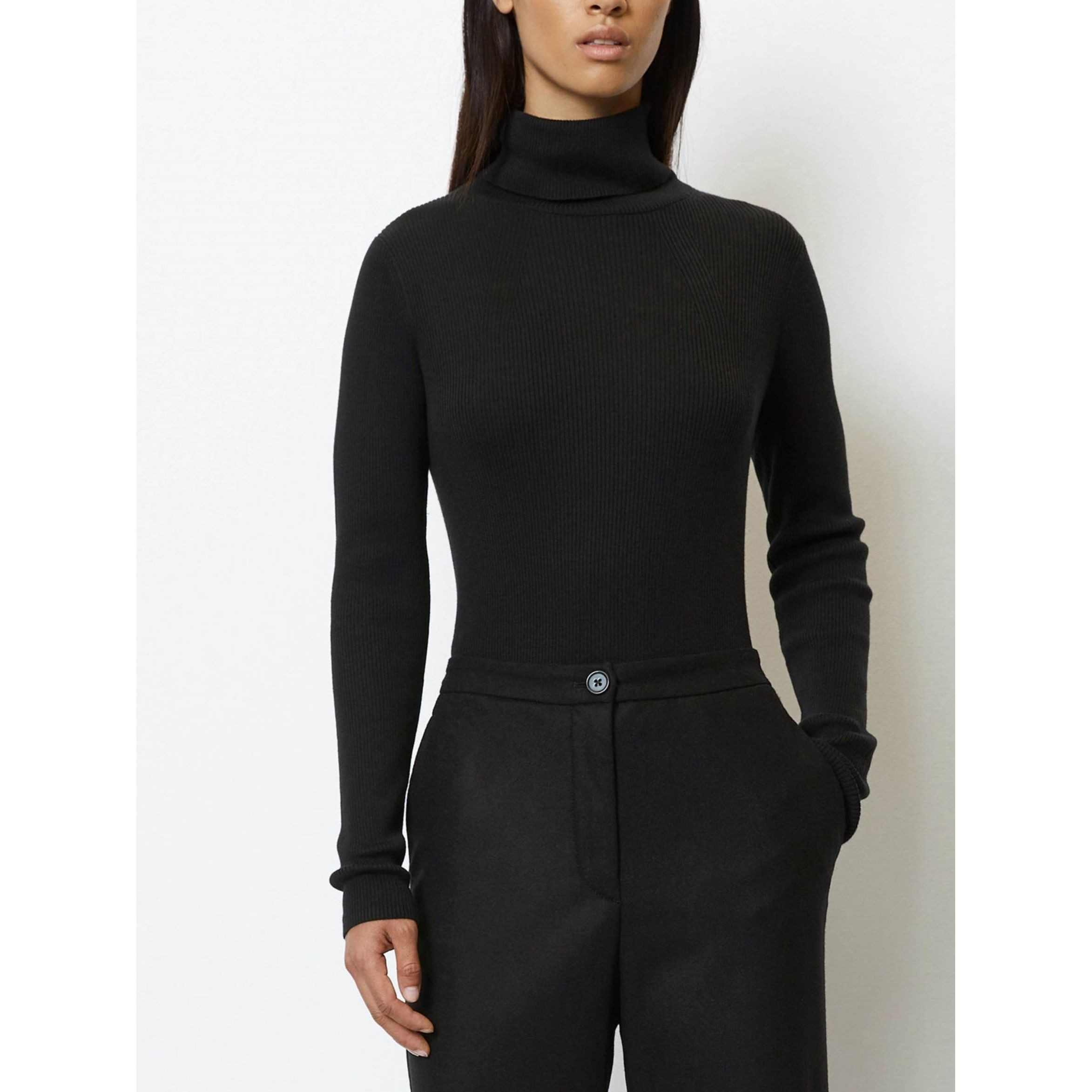 MARC O'POLO Palaidinės aukštinta apykakle moterims, Juoda 2