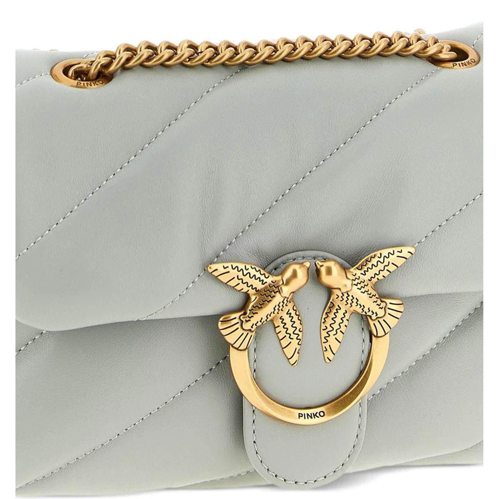 PINKO Rankinė per petį moterims, Pilka, Love puff mini cl 4