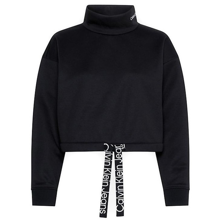 CALVIN KLEIN JEANS Sportinis nertinis moterims, Juoda, Waist drawcord rollneck 1
