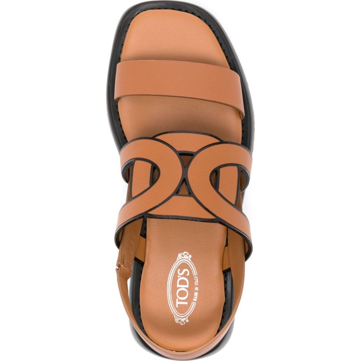 TODS Basutės moterims, Ruda, Cut-out chain leather sandals 4