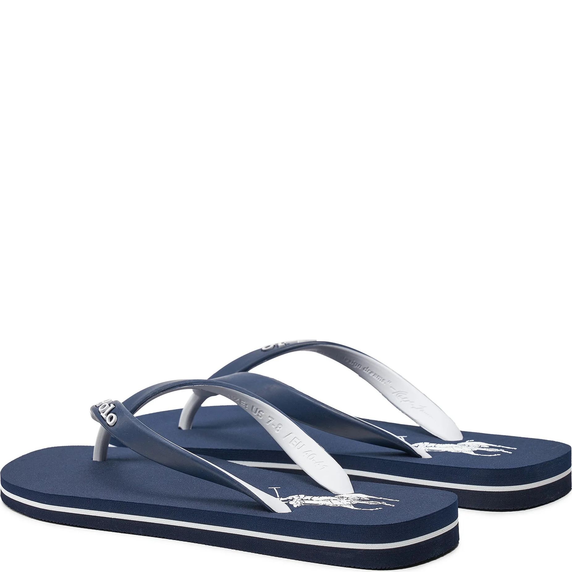 POLO RALPH LAUREN Pliažo šlepetės per pirštą vyrams, Mėlyna, Flip flop bolt sandals 4