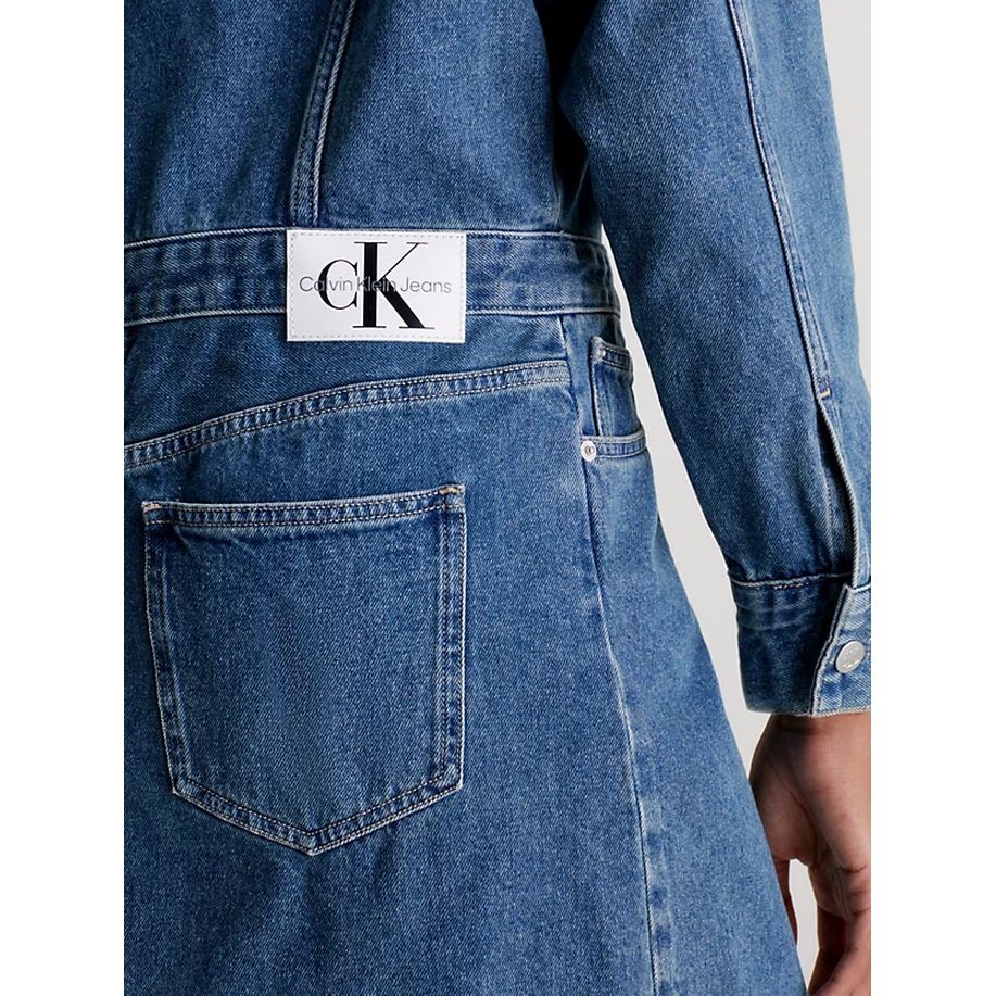 CALVIN KLEIN JEANS Midi suknelė moterims, Mėlyna, Shirt dress 2