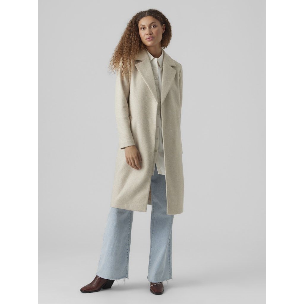 VERO MODA Paltas moterims, Smėlio, Vmfortunea coats 3