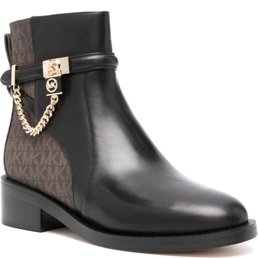 MICHAEL KORS Aulinukai moterims, Juoda, Hamilton flat bootie 1