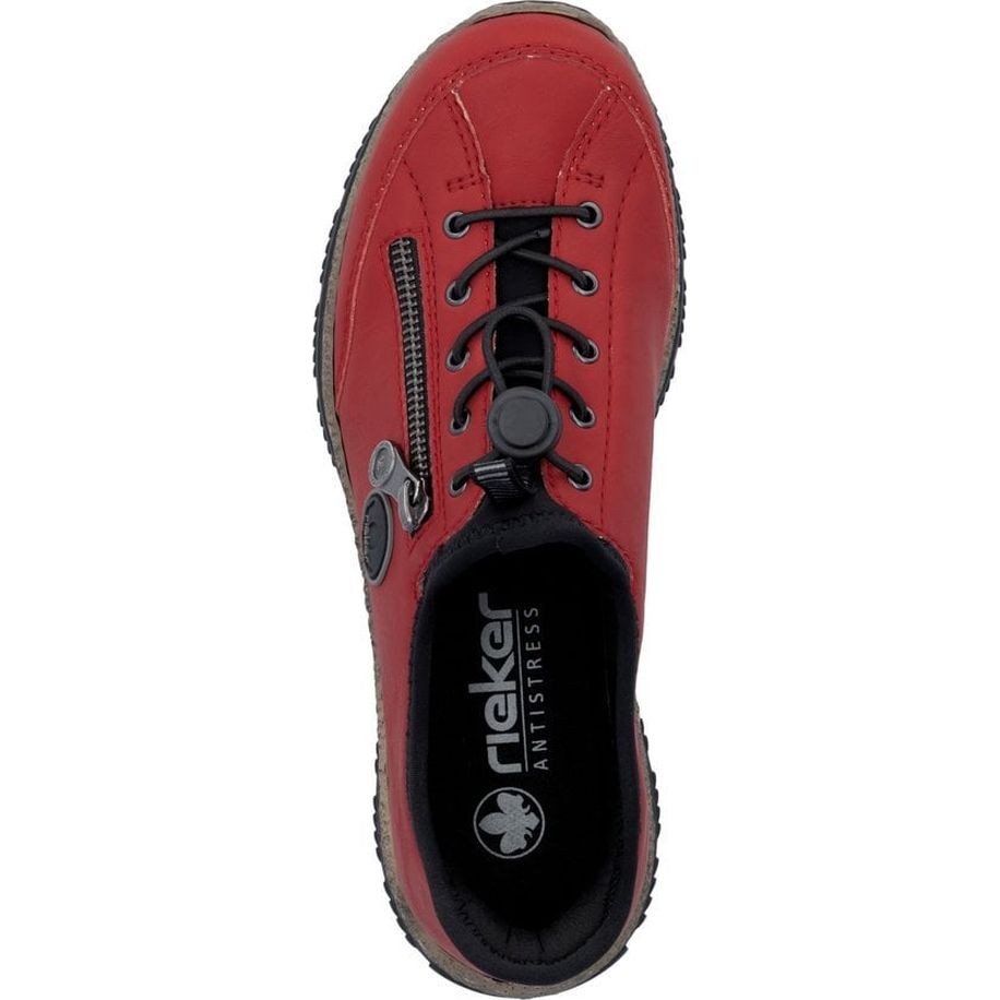 RIEKER Laisvalaikio bateliai moterims, Raudona, Ladies shoes 5