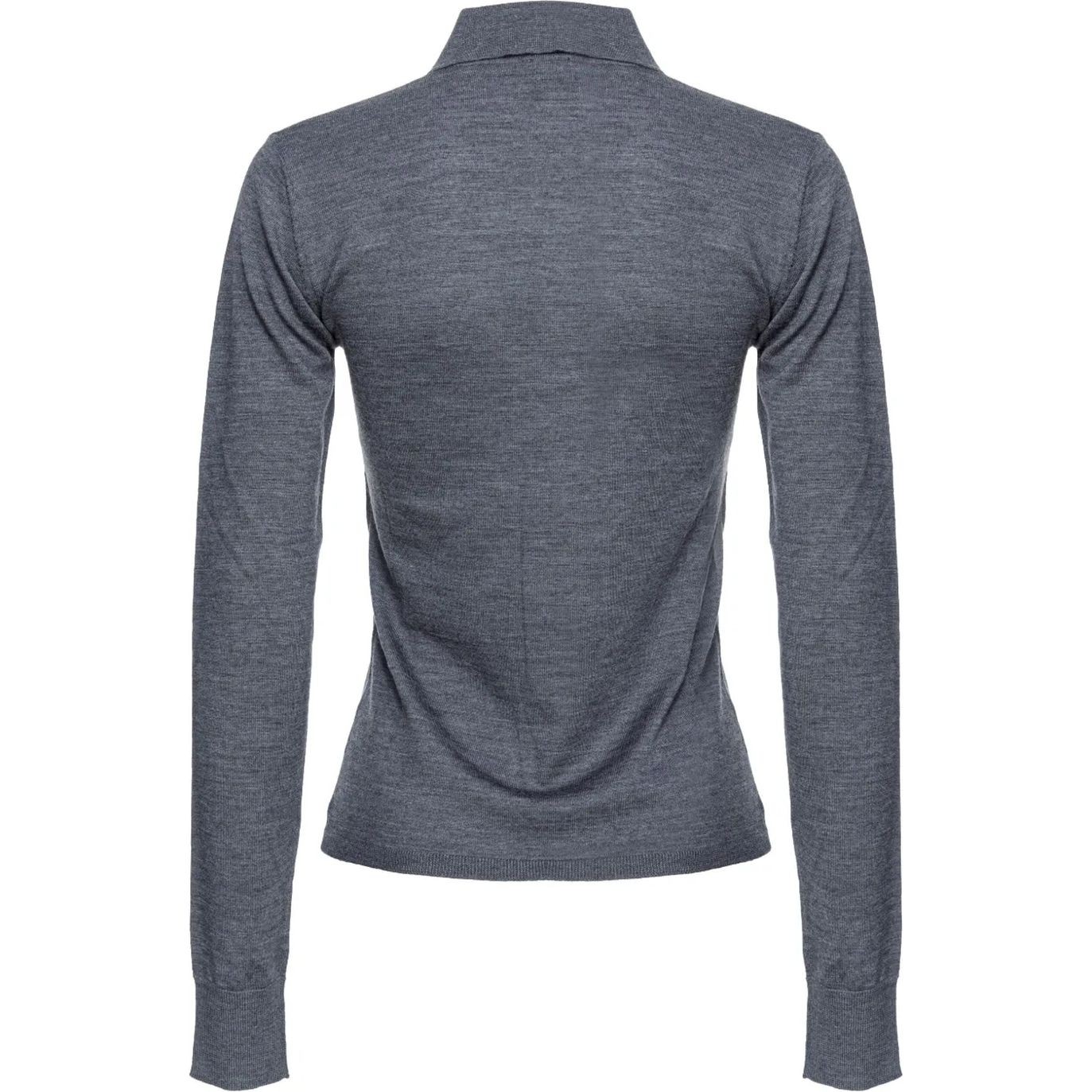 PINKO Polo marškiniai ilgos rank. moterims, Pilka, Liquoroso wool polo top 2