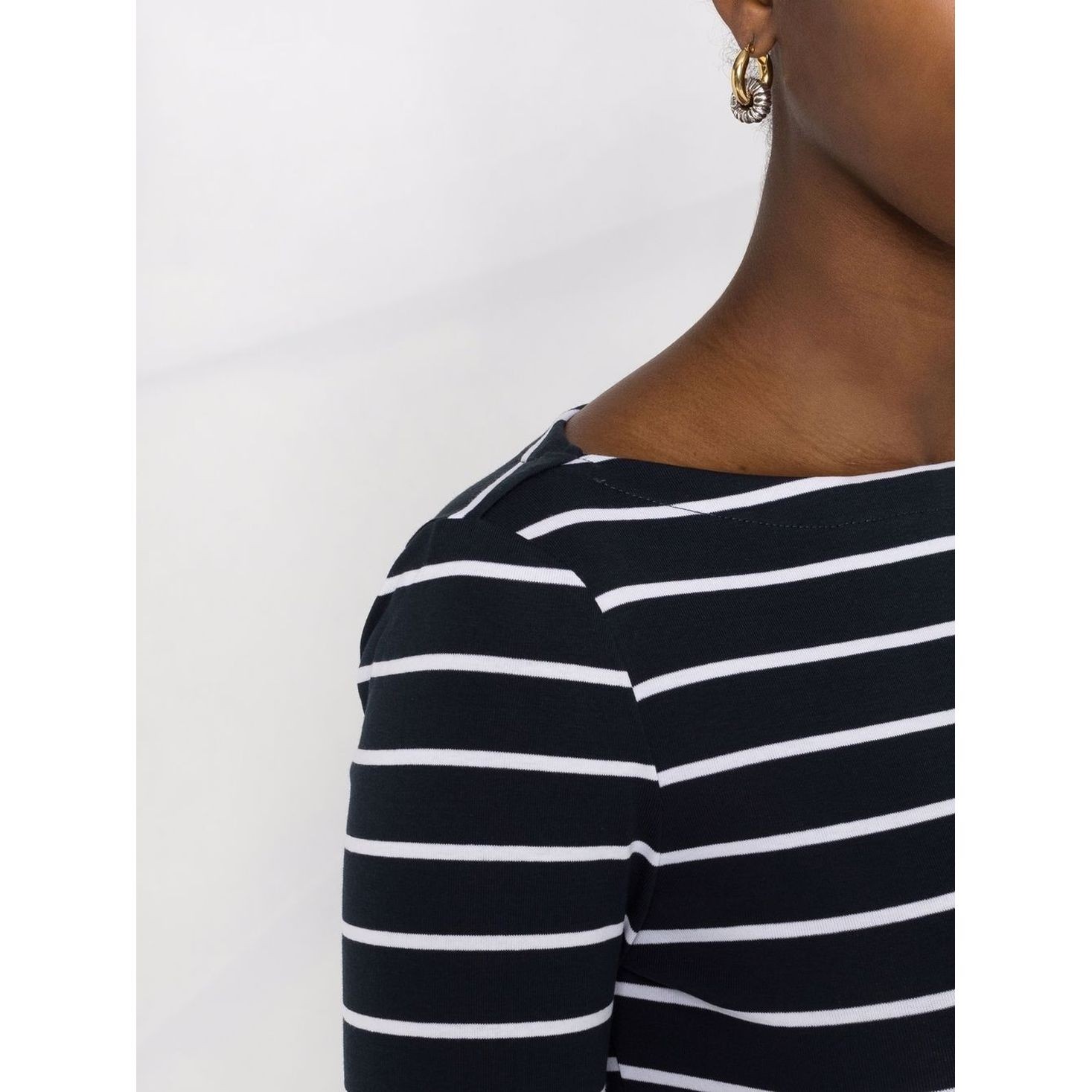 LAUREN RALPH LAUREN Marškiniai trump. rankovėmis moterims, Mėlyna, Striped boatneck top 4