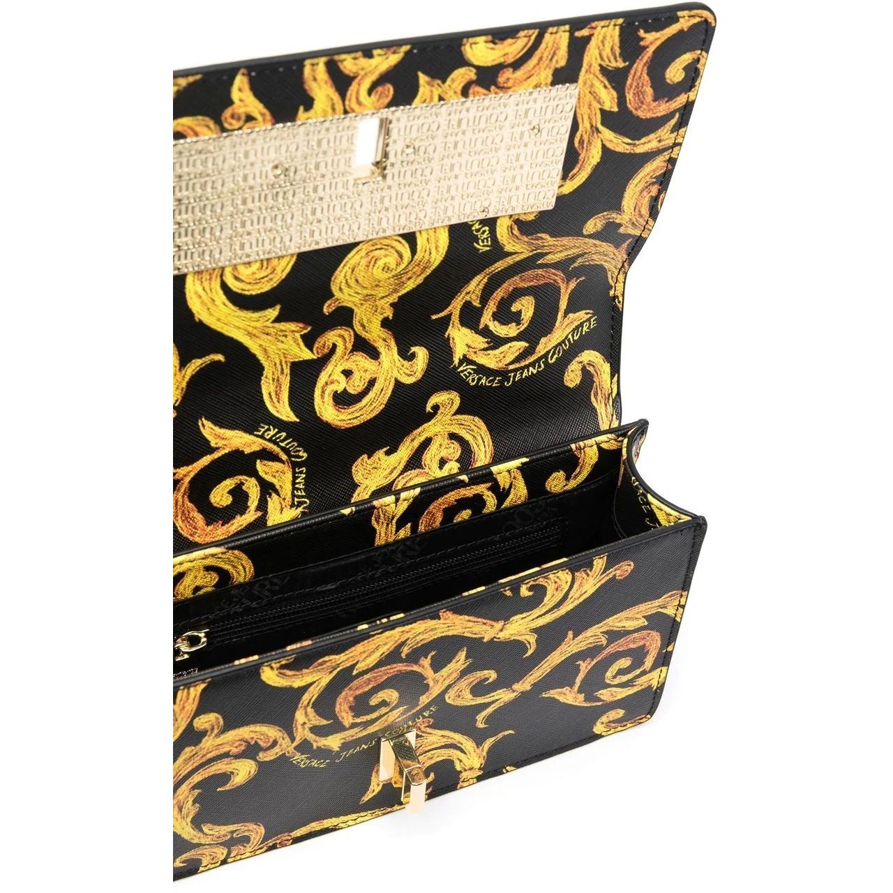 VERSACE JEANS CUTURE Rankinė per petį moterims, BLACK/GOLD, Range l - logo lock crossbody 4
