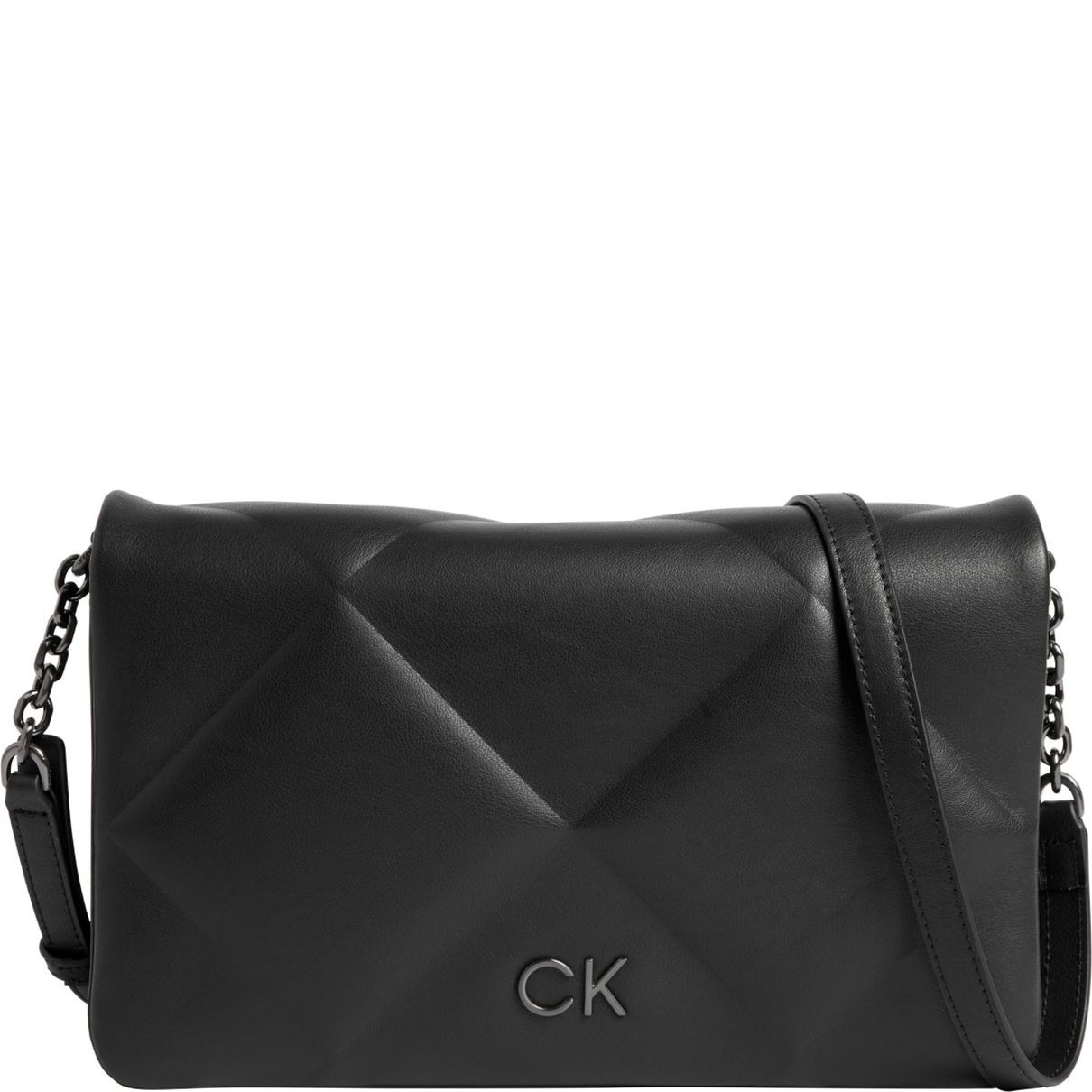 CALVIN KLEIN Rankinė per petį moterims, Juoda, Re-lo quilt shoulder bag 1