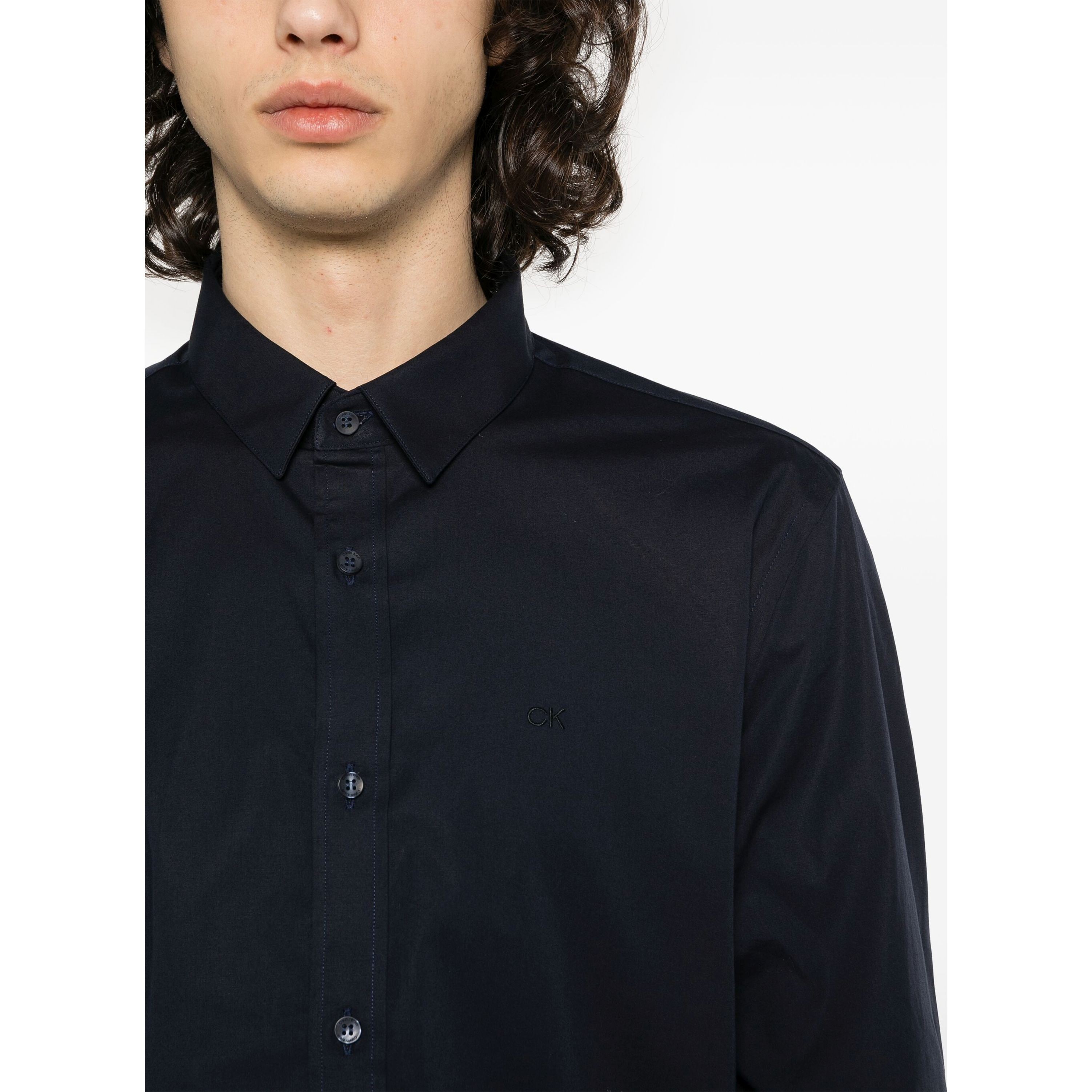 CALVIN KLEIN Marškiniai ilgomis rankovėmis vyrams, Mėlyna, L/s shirt 4