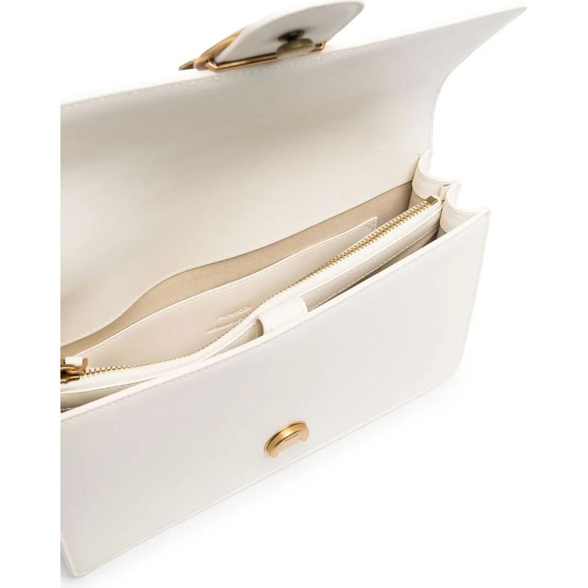 PINKO Rankinė per petį moterims, Balta, Love leather crossbody bag 4