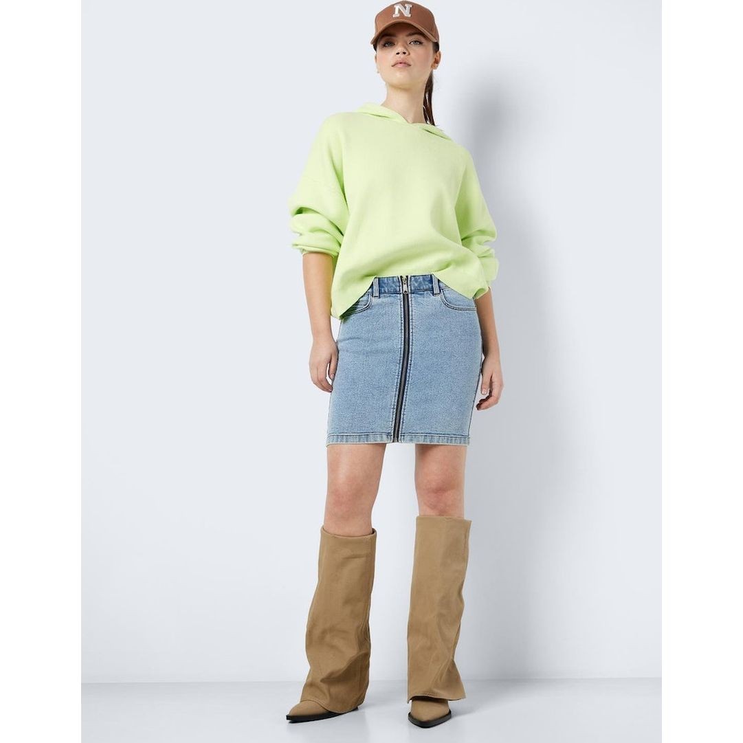 NOISY MAY Mini sijonas moterims, Mėlyna, Nmkleo mini skirt 5