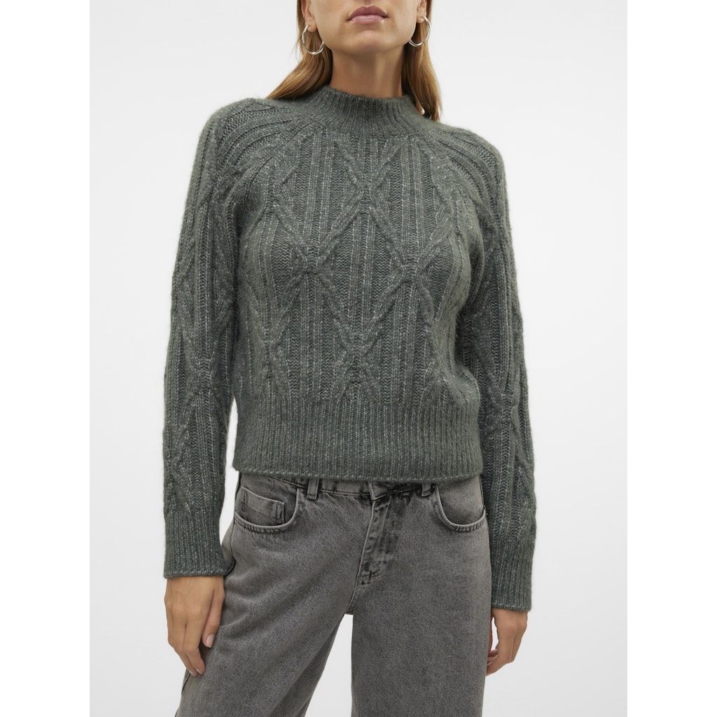 VERO MODA Megztinis su kaklu moterims, Žalia, Baily highneck pullover 4