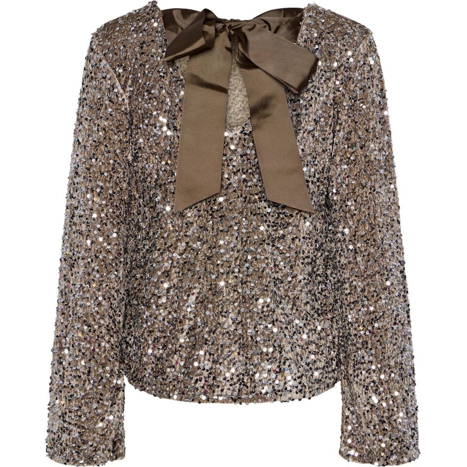 PIECES Palaidinės moterims, Ruda, Kam deep back bow top 2