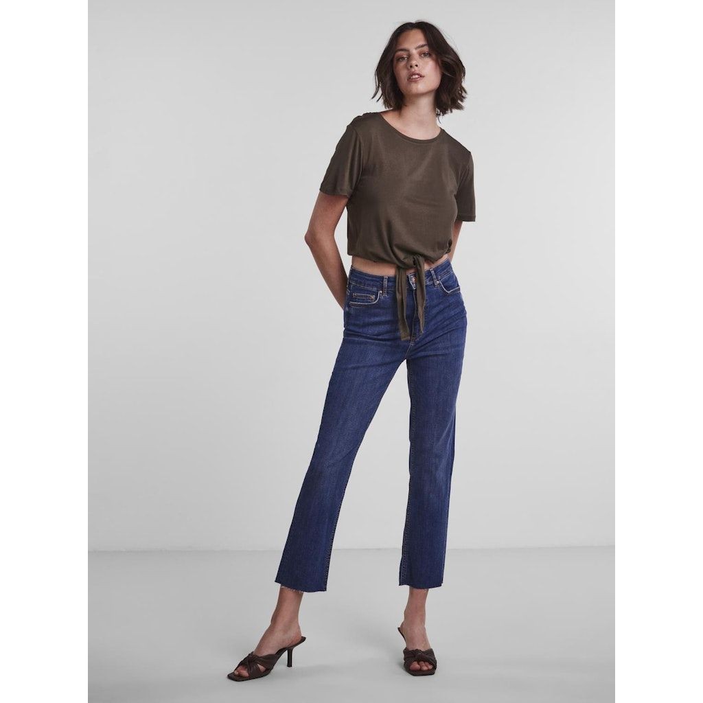 PIECES Midi sijonas moterims, Pilka, PCNEORA SS TIE TEE SA 5