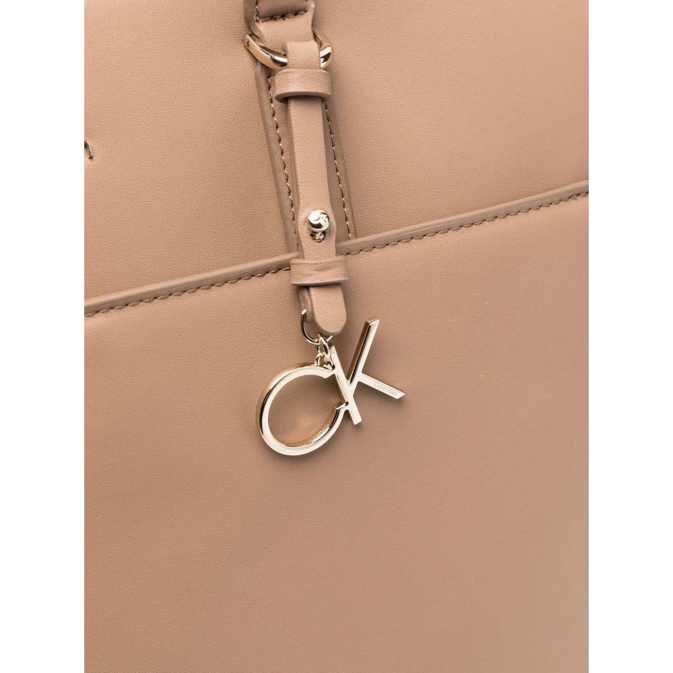 CALVIN KLEIN Pirkinių krepšys moterims, Smėlio, MUST SHOPPER LG W/SLIP PKT 4