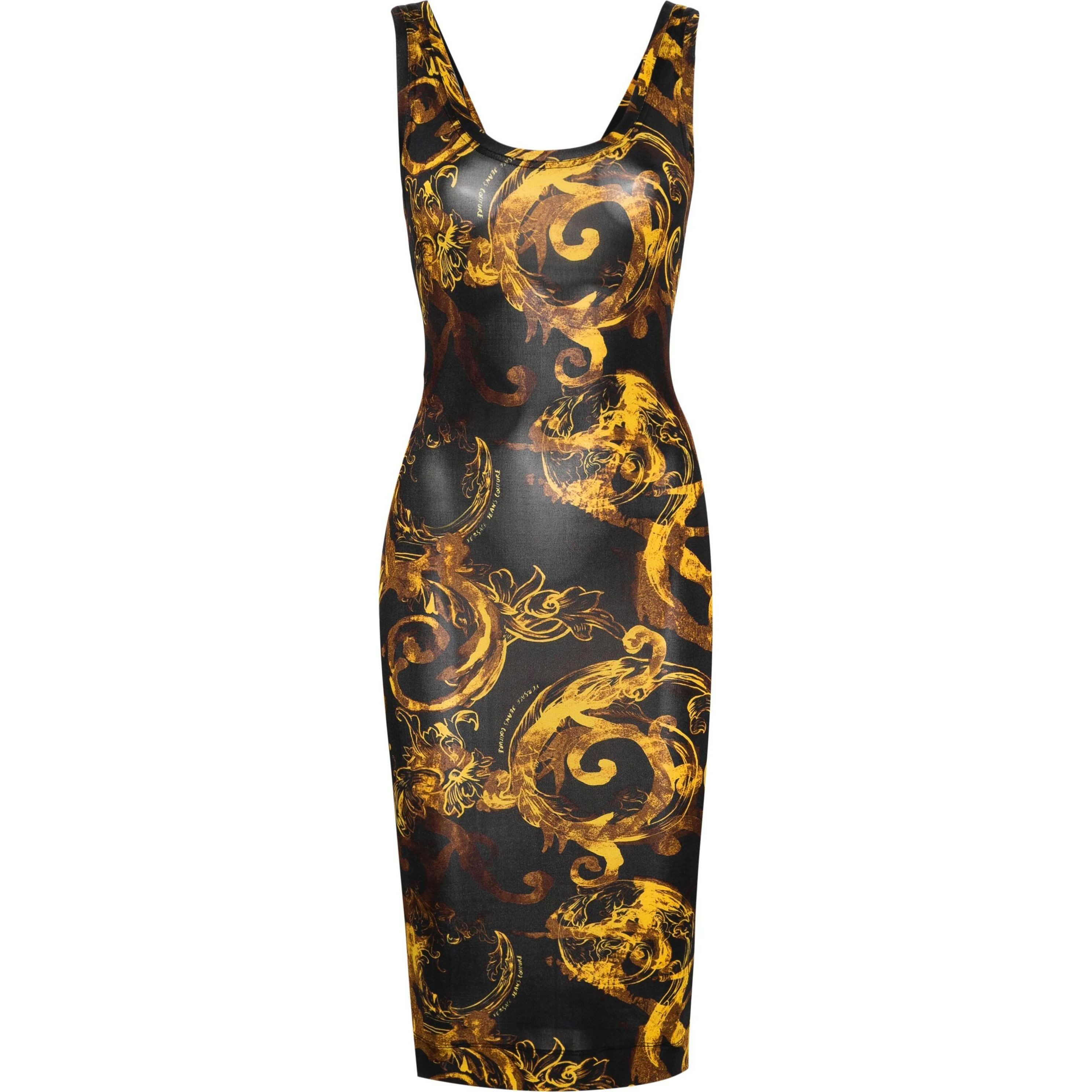 VERSACE JEANS CUTURE Mini suknelė , Juoda, Baroccoflage-print mini dress