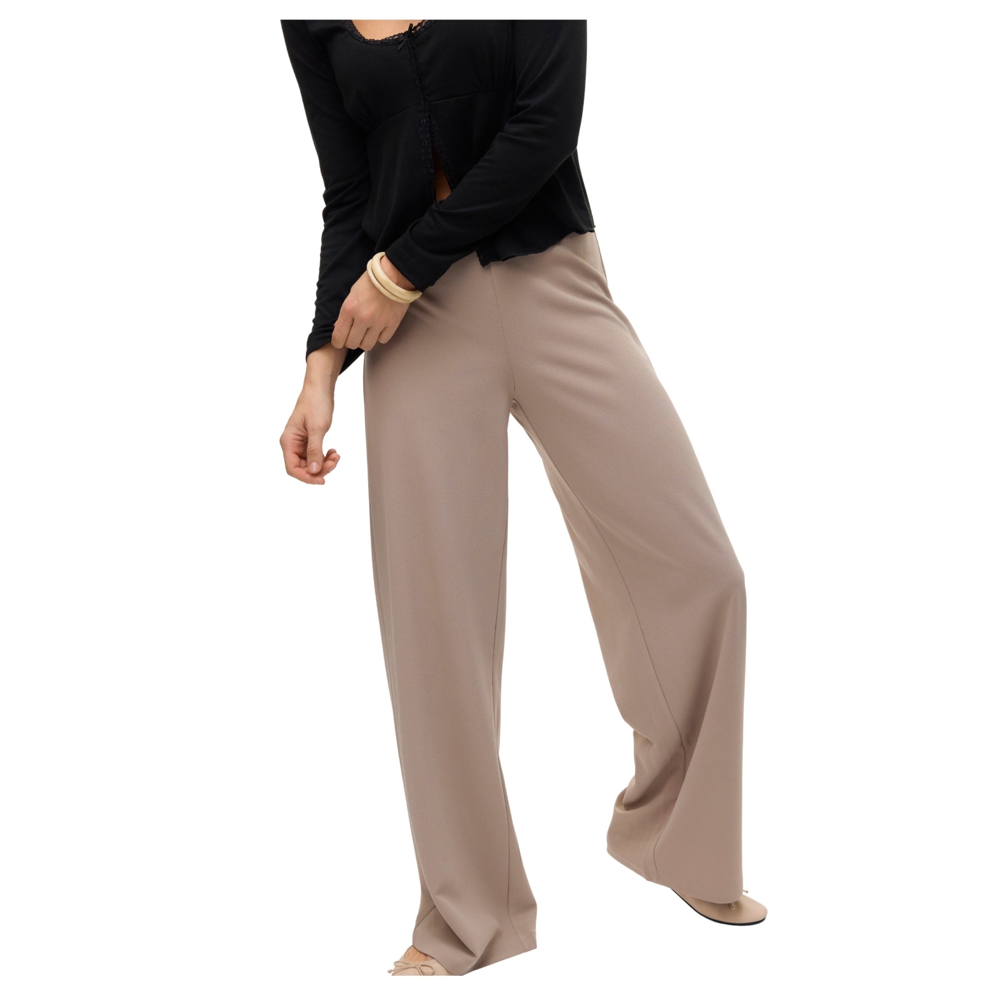 VERO MODA Formalios kelnės moterims, Smėlio, Berlin wide 1