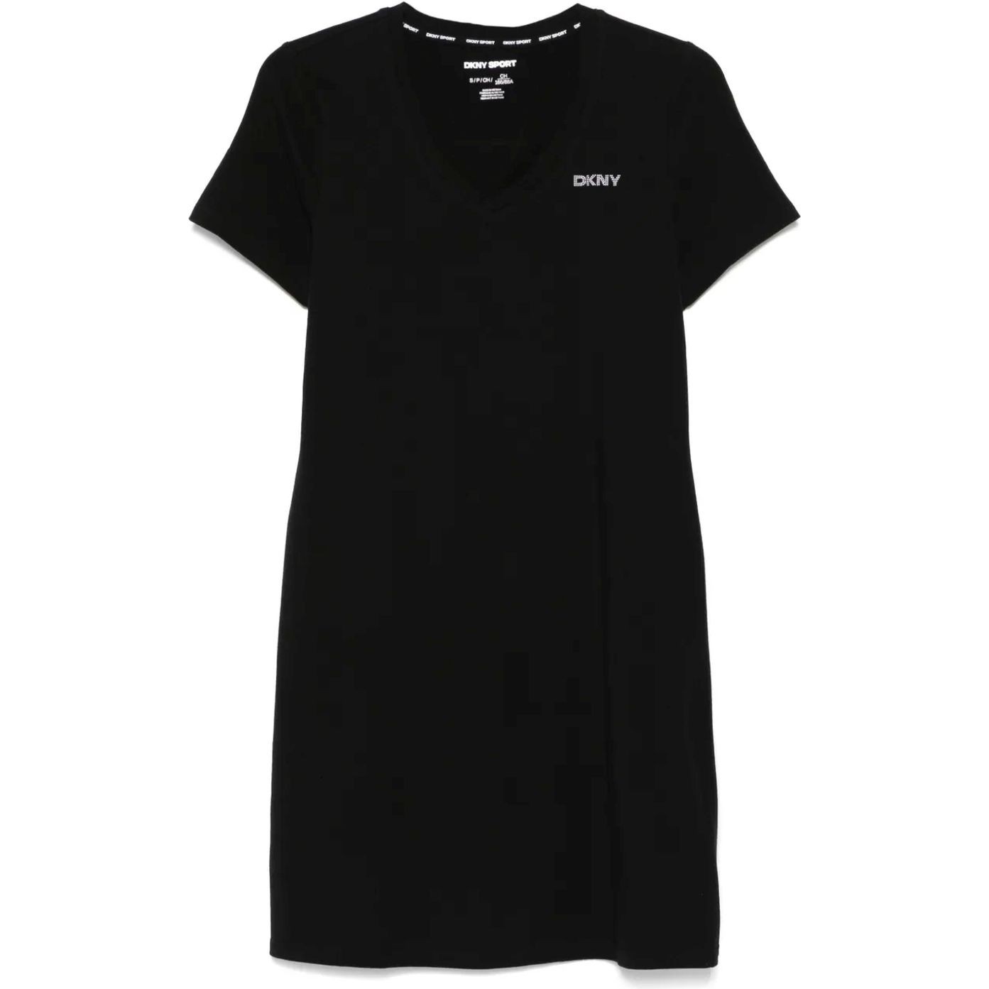 DKNY Mini suknelė moterims, Juoda, V-nk t-shirt dress 1