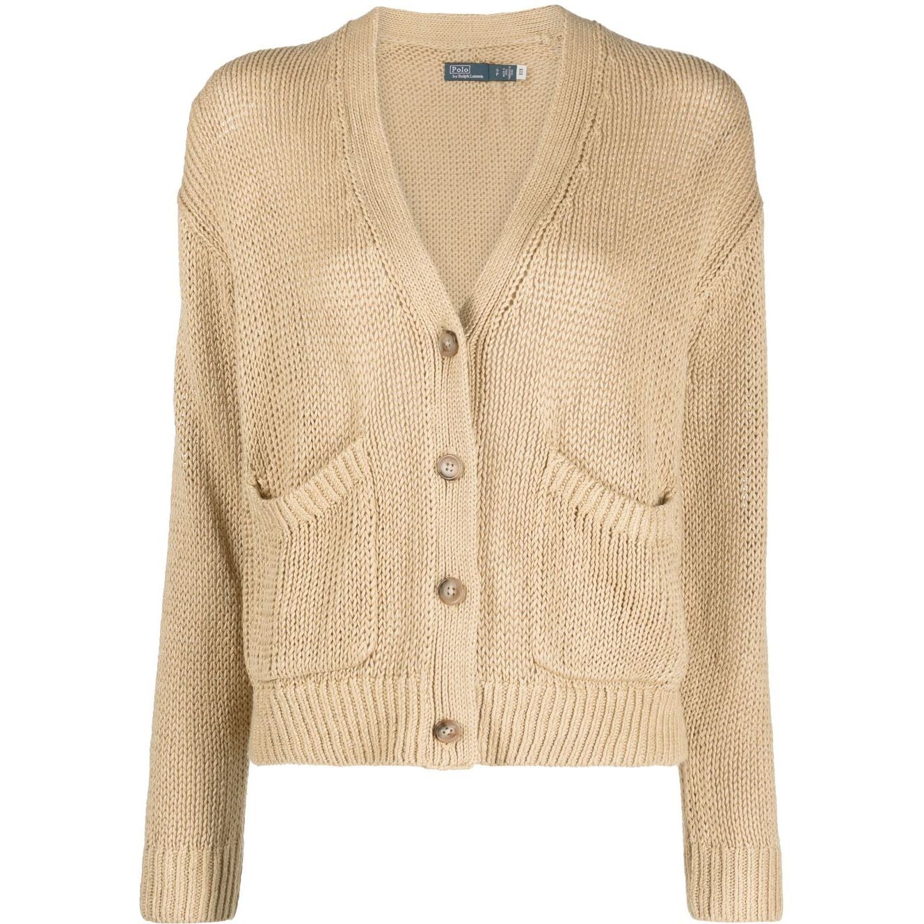 POLO RALPH LAUREN Kardiganas moterims, Kūno, Linen long sleeve cardigan