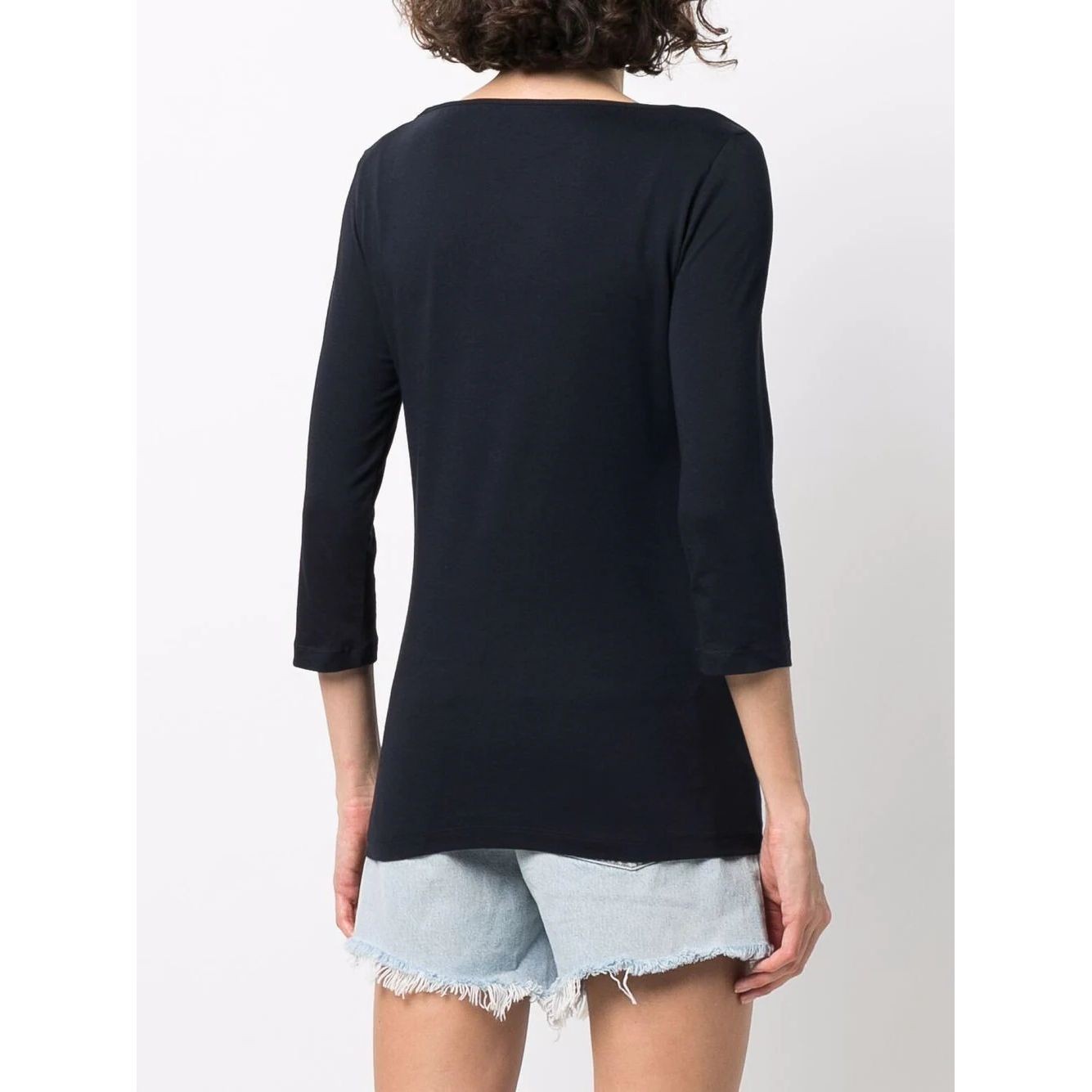 TOMMY HILFIGER Marškiniai ilgomis rankovėmis moterims, Mėlyna, Dark blue cotton top 4