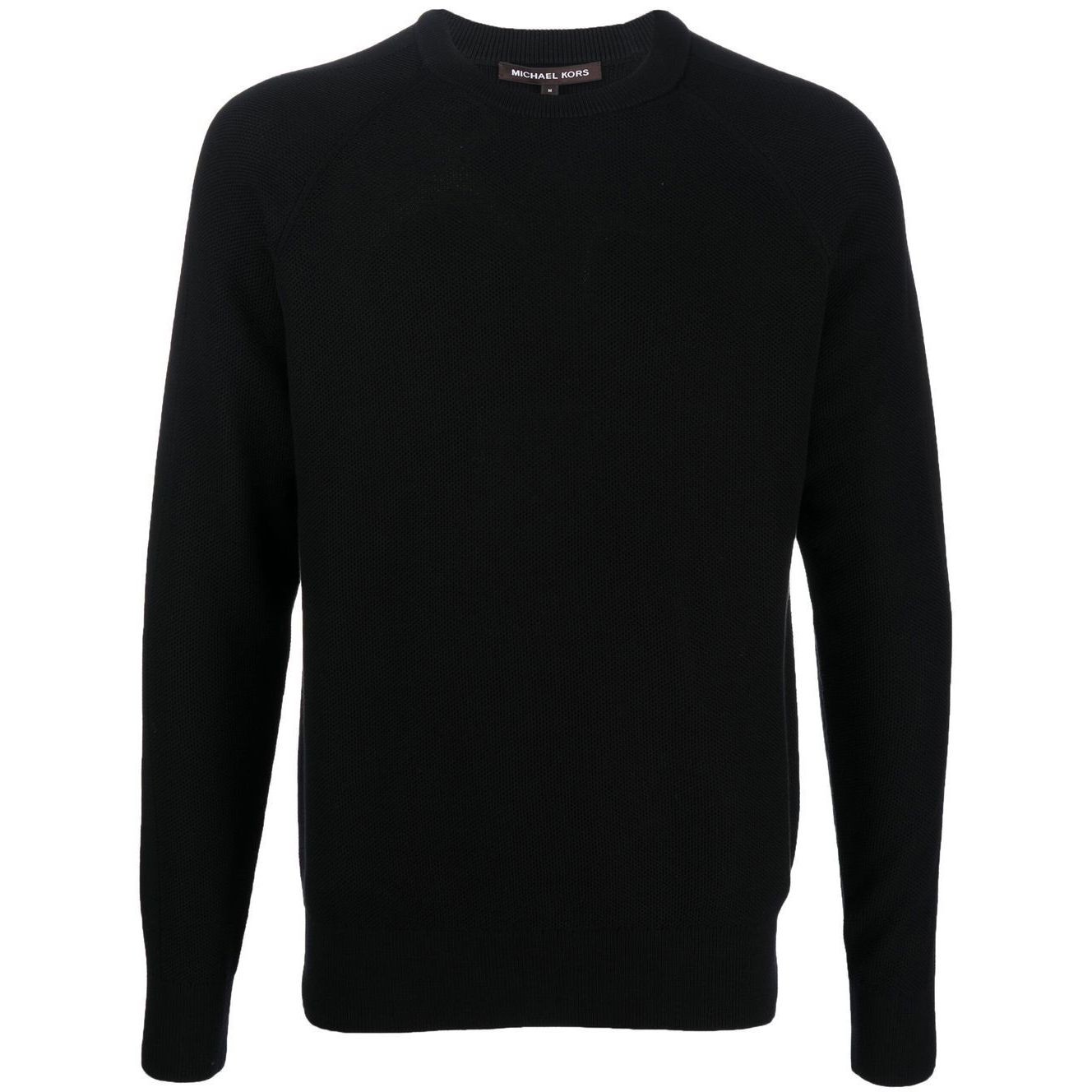 MICHAEL KORS Megztinis vyrams, Juoda, Mix stitch cotton crew sweater 1