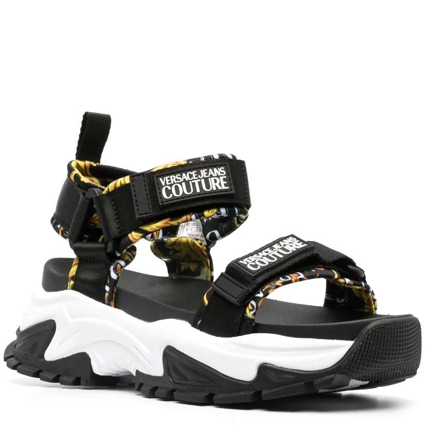 VERSACE JEANS CUTURE Basutės moterims, BLACK/GOLD, Fondo hiker sandals 1