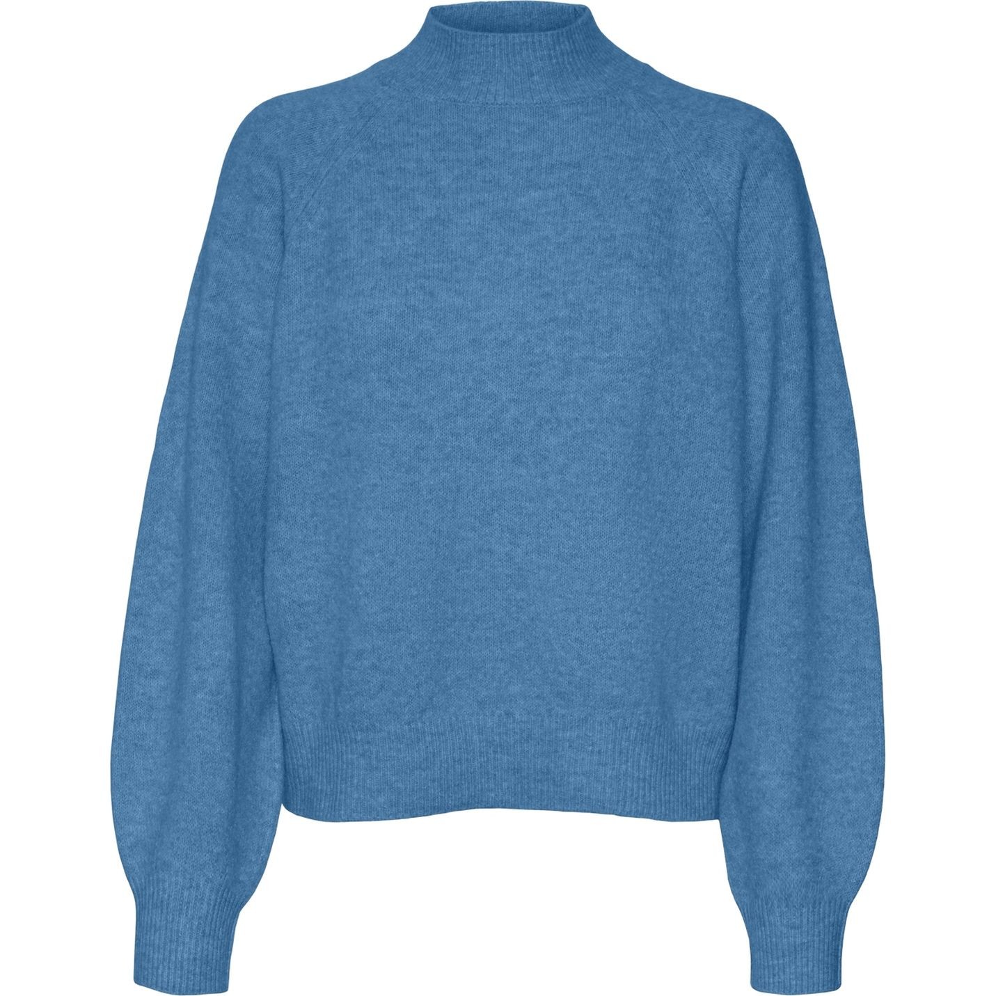 VERO MODA Megztinis su kaklu moterims, Mėlyna, Leaf high neck pullover 1