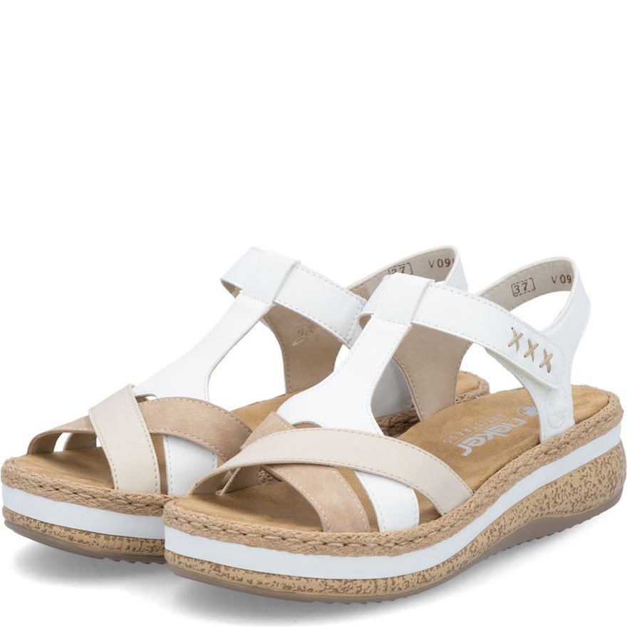 RIEKER Basutės moterims, Balta, Sandals 7