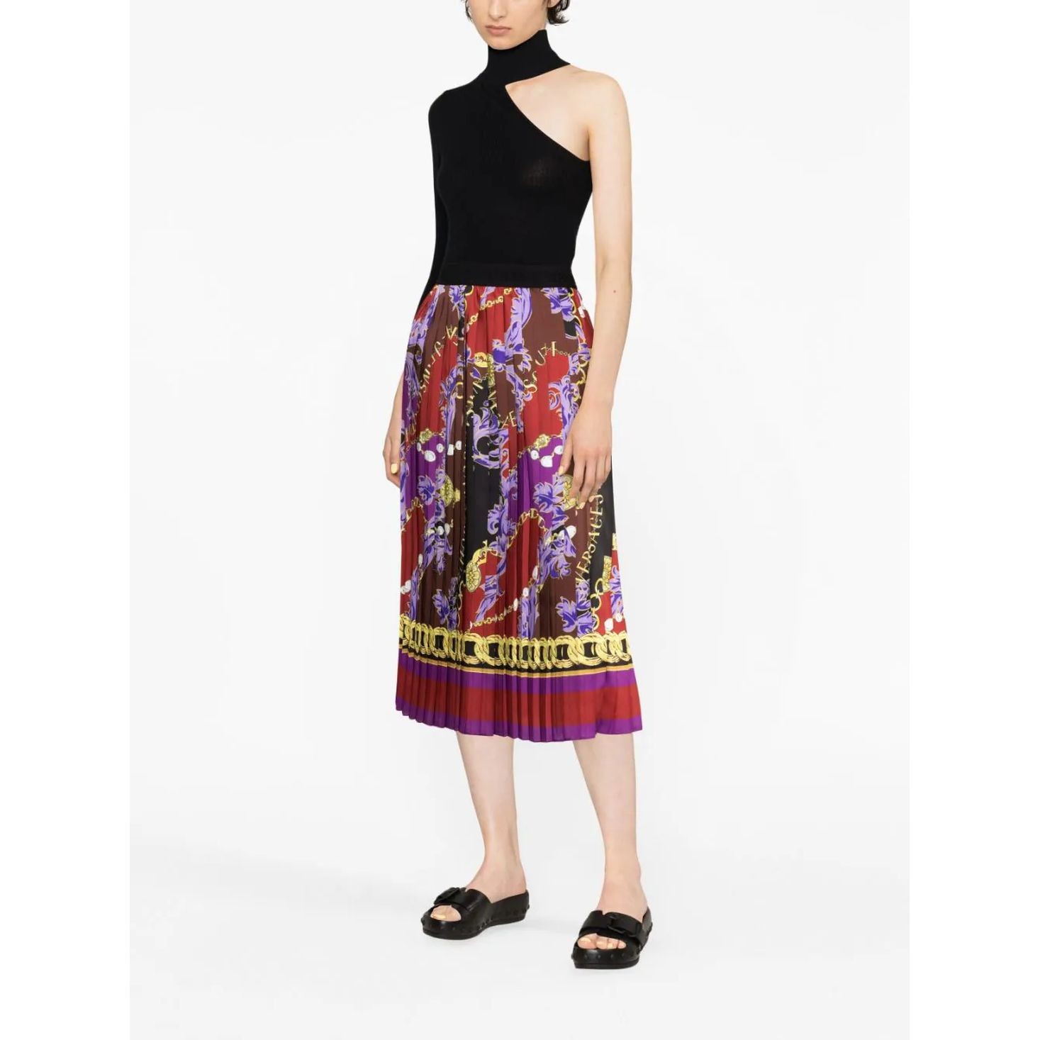 VERSACE JEANS CUTURE Midi sijonas moterims, purple, Midi skirt 2