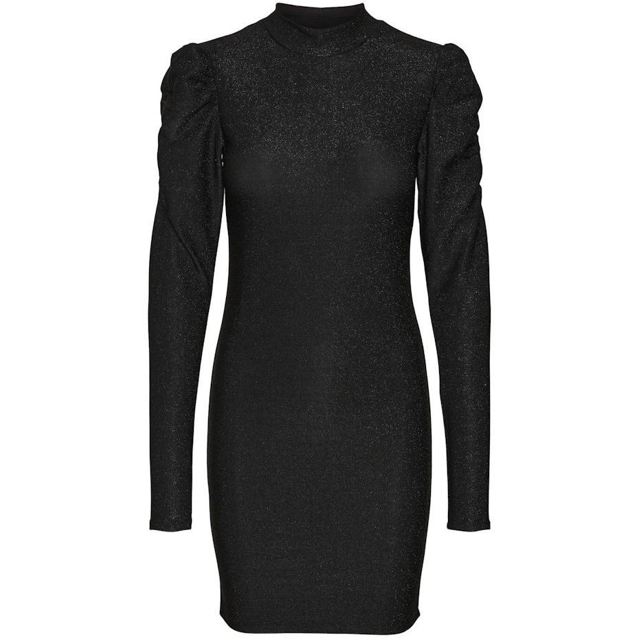 NOISY MAY Mini suknelė moterims, Juoda, NMINFINITY L/S ROUCHI 1